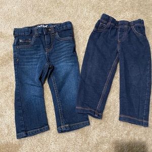 Jeans - one cat and Jack brand the other Carter’s